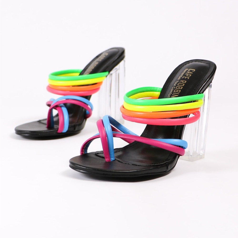 NWT Rainbow & Clear Heels
